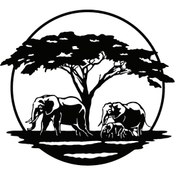 Resim Ogec Worx Fil Ailesi Safari Duvar Dekor Sticker 60 X 60 Cm 