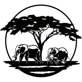 Resim Ogec Worx Fil Ailesi Safari Duvar Dekor Sticker 60 X 60 Cm 