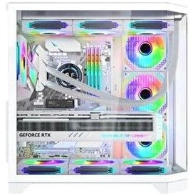 Resim Gm Game Master Game Master F-7 Edge 7x Argb Pwm Fan Beyaz Atx Akvaryum Gaming Kasa Oyuncu Kasası 