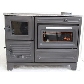 Resim Efor Isı Füme Renk Yaylı Kapaklı Döküm Kuzine Soba 