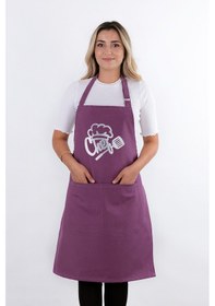 Resim Unisex Master Chef Ayar Askılı Mutfak Önlüğü Mor 