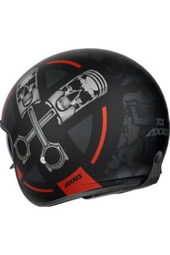 Resim Axxis Motosiklet Kaskı Retro Güneş Vizörlü Hornet S Sv Skulls B5 Mat Kırmızı Motorcu Kask 