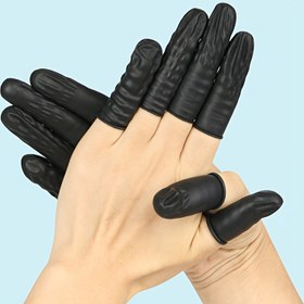 Resim 100 adet/200 adet Premium Lateks Parmak Uçları - Ultra İnce, Tozsuz Güzellik Dövme Koruma Aracı - Rahat, Kaymaz, Hipoalerjenik - Tüm Gün Kullanım İçin Mükemmel, Tozdan Uzak 