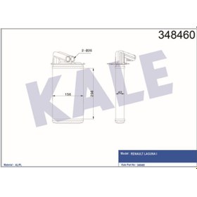Resim KALE OTO Radyatör 348460 Kalorifer Radyatörü Laguna I 1.8İ 1.9 DCI 2.0İ 94- 