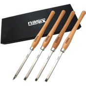 Resim NAREX 859701 Karbür Elmas Uçlu Uzun Ahşap Torna Bıçak Seti 4 Parça 