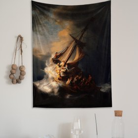 Resim The Storm on the Sea of Galilee Duvar Örtüsü - 100 cm x 135 cm 