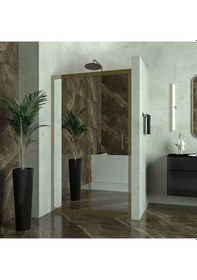 Resim Tekno Duş Bronze Capello 6mm Reflekte Cam 1 Sabit 1 Sürgü İki Duvar Arası Duşakabin Şeffaf 