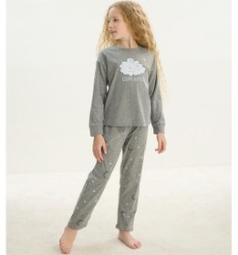 Resim Sevim Kız Çocuk Uzun Kol Gri Melanj Pijama Takım C6t9n6o8 001 
