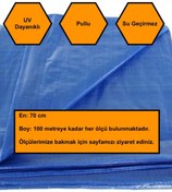 Resim MRT PLASTİK 0,7x1 metre MAVİ BALKON ÖRTÜSÜ BRANDA, SEPERATÖRÜ, BALKON ÇADIR BEZİ, UV DAYANIMLI 