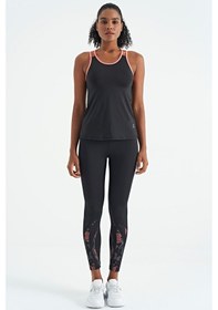 Resim Tommy Life Siyah Çift Askılı Sırt Detaylı Standart Kalıp Kadın Spor Atlet - 97258 Siyah 