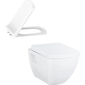 Resim Creavıt TP326 Tetra Asma Klozet + Lara Thermoplast Soft Kapak KC1603.02 KC6000 Beyaz 