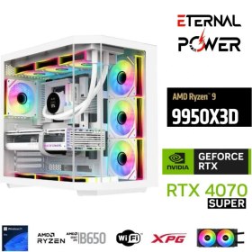 Resim Eternal Power Ryzen 9 9950X3D 64GB Ddr5 1tb M.2 Rtx 4070 Super B650 Wıfı 750W 240M 