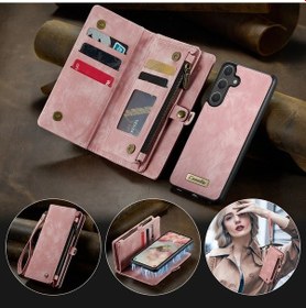 Resim Fochsia Galaxy Uyumlu S25 Plus Pembe Manyetik Cüzdan Kapaklı Bilek Kayışlı Kartlık 