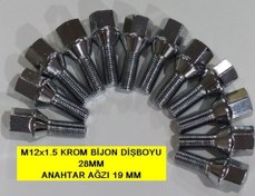 Resim Bijon Takımı Krom Kaplı M12x1.5 - Aa=19mm Dış=28 Mm Diğer