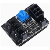 Resim Dc 12v 3pin 4 Pin 8 Kanallı Pc Fan Hız Kontrolü Modülü 