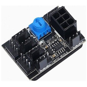 Resim Dc 12v 3pin 4 Pin 8 Kanallı Pc Fan Hız Kontrolü Modülü 