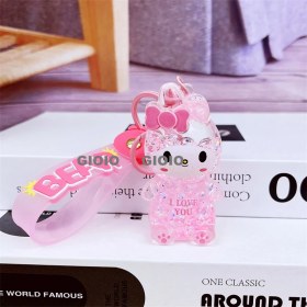 Resim Silver1 Gıoıo Yeni Sevimli Kedi Pençe Çapraz Giyinme Kurumi Bebek Araba Anahtarlık Büyük Kulak Köpek Çift Okul Çantası Hediye Anahtarlık Kolye (Yurt Dışından) 