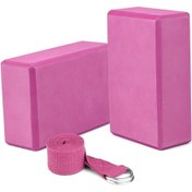 Resim Geeroyoo "2'li Yoga Blok Seti + Ayarlanabilir Kayış - Esneklik Ve Denge İçin Mükemmel Destek" 