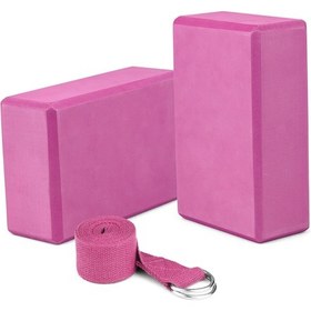 Resim Geeroyoo "2'li Yoga Blok Seti + Ayarlanabilir Kayış - Esneklik Ve Denge İçin Mükemmel Destek" 