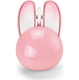 Resim Tavşan Figürlü Kablosuz Mouse Pil Dahil Etiket li Pembe 