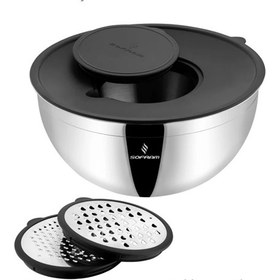 Resim Sofram 5 Parça 26 Cm Karıştırma ve Saklama Kabı 5,80 Litre Gri 
