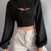 Resim Kadın Kırmızı Kapüşonlu Hoodie - Bahar/Yaz/Sonbahar için Rahat, Esnek Pullover, Çekmece Kapüşonlu, Rahat Giyim Hoodie | Modern Rahat Giyim | Orta Esneklik Kapüşonlu 