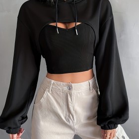 Resim Kadın Kırmızı Kapüşonlu Hoodie - Bahar/Yaz/Sonbahar için Rahat, Esnek Pullover, Çekmece Kapüşonlu, Rahat Giyim Hoodie | Modern Rahat Giyim | Orta Esneklik Kapüşonlu 