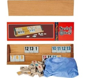 Resim Renas Store Eser Yetişkin Orta Boy Ağaç Okey Takımı 
