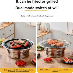 Resim Ipoearthu 13 Inç Kore Barbekü Izgarası Çok Işlevli Kömürlü Barbekü Izgarası Taşınabilir Kömür Sobası Kamp Piknik Iç Mekan Için (Yurt Dışından) 