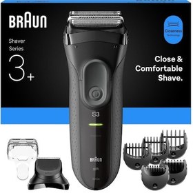 Resim Braun Series 3+ Elektrikli Tıraş Makinesi, Kuru, 3000bt 