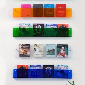 Resim Renkli Akrilik Duvara Monte Kitaplık - Kitaplar, Dergiler ve Sanat Eserleri için Şeffaf Sergi Rafı, Çoklu Bölmeler, Ev Dekoru için İdeal, Kitap Sergi Rafı|Sanatsal Sergi|Şeffaf Tasarım 