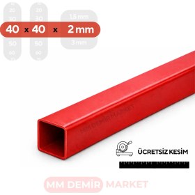 Resim MM DEMİR MARKET 40X40X2 mm Kutu Profil 2.5 Metre | Kaynaklanabilir Çelik Profil | Istenilen Ölçüde ve 45° Açılı Kesim Seçeneği | mm Demir Market 