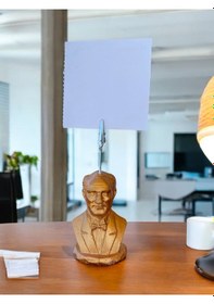 Resim Bakır Atatürk Temalı Not Tutacağı Fotoğraf Tutacak Not Tutucu Ofis Seti Hediyelik Bronz 