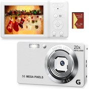 Resim Geekyou 56mp Çocuk Dijital Fotoğraf Makinesi - 4k Video, 20x Zoom, Dahili Flaş, Titreme Önleme, Kolay Kullanım 