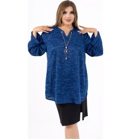 Resim Alleria Büyük Beden Tunik 252796586 Mavi 