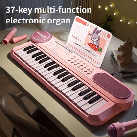 Resim Çocuklar için Elektronik Klavye Oyuncak, 37-Anahtarlı Çok Fonksiyonlu Erken Eğitim Müzik Aleti, Başlangıç Seviyesi Piyano Erkek ve Kız Çocuklar için, Parmak Müzik Oyun Seti, Noel, Cadılar Bayramı, Doğum Günü Hediyesi için İdeal, Batarya/USB Güçlü, ABS Malzeme, Pembe/Mavi/Pembe Kırmızı Seçenekleri 