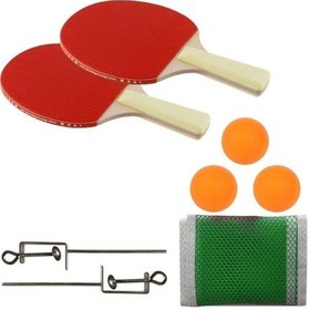 Resim Masa Tenisi Raket Seti Fileli Set - 2 Raket 3 Top 1 File Ve 2 File Demir Tutucu Komple Set 