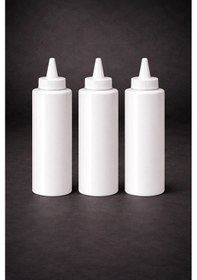 Resim Sosluk Sıkma Şişesi 3 Adet 250 Ml Bpa Free Mayonez Sos Şişesi Endüstriyel Kullanım Beyaz 