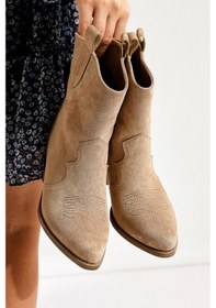 Resim Joo Vizon Süet Sivri Burunlu Nakışlı Western Bot 001 