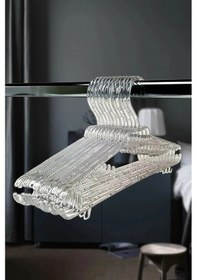 Resim 24 Adet Kristal Şeffaf Büyük Boy Elbise Askısı Şeffaf 