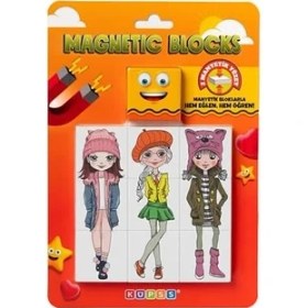 Resim Güzel Hediyem Manyetik Blok 3 Parçalı Yapboz Çift Taraflı - Şapkalı Kızlar Puzzle - 6 Şapkalı Kız Görseli 