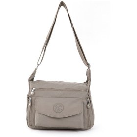 Resim Kadın Suya Dayanıklı Krinkıl Kumaş Çok Gözlü Ayarlanabilir Çapraz Askılı Vizon Omuz Çantası Vizon 