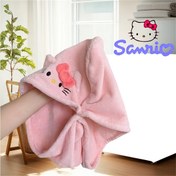 Resim Sanrio Hızlı Kuruyan Peluş Şapka, Kedi Kulak Tasarımlı, Saça Sarılabilen Yumuşak ve Kalın Emici Havlu Malzemeden Yapılmış, Dökülmez Banyo Aksesuarı, Hediye İçin Mükemmel 