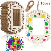 Resim 10 Ahşap Resim Çerçevesi 10.92 X 14.99 cm ile İplik Kurdele Doğum Günü Düğün Parti Süsleme Boyama DIY Noel Noel Ağacı Asılı Süsler Çeşitli Tatiller için Uygun Noel Cadılar Bayramı Yeni Yıl Şükran Günü Ülke Düğünü 