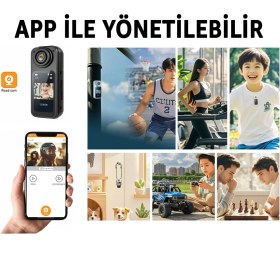 Resim Robeve Mini Taşınabilir Aksiyon Kamera – 2.7k Ultra Hd Video, 180° Döner Lens, Wi-Fi Bağlantılı, 1.47″ Hd Ekran, Kompakt Vlogging & Spor Kamerası Mıknatıslı 