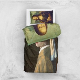 Resim Mona Lisa & İnci Küpeli Kız Çift Taraflı Nevresim Takımı - Tek Kişilik 