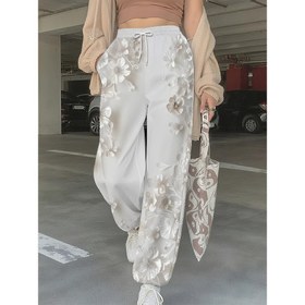 Resim Bayanlar için rahat 3D baskılı görsel çiçek desenli, şık ve günlük uzun pantolonlar, sokak tarzı harem pantolonları, modaya uygun streetwear ürünler 