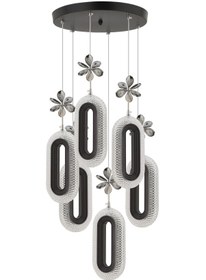 Resim İstanbul Avize Led Alfa 6'li Siyah Kumandalı 3 Renk Ledli Modern 