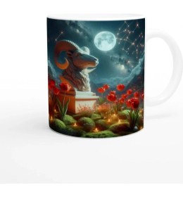 Resim Koç Burcu Baskılı Kahve Kupası - Ay Işığında Zodyak Bahçesi Vs3 