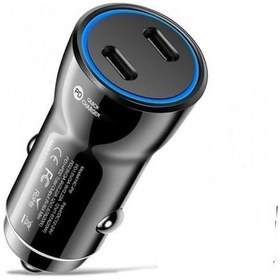 Resim Coofbe 60w Turbo Araç Şarjı 2 Type-c Girişli Şarj Akım Korumalı Araç Çakmaklık Şarjı 12v-24v Araç Şarj 